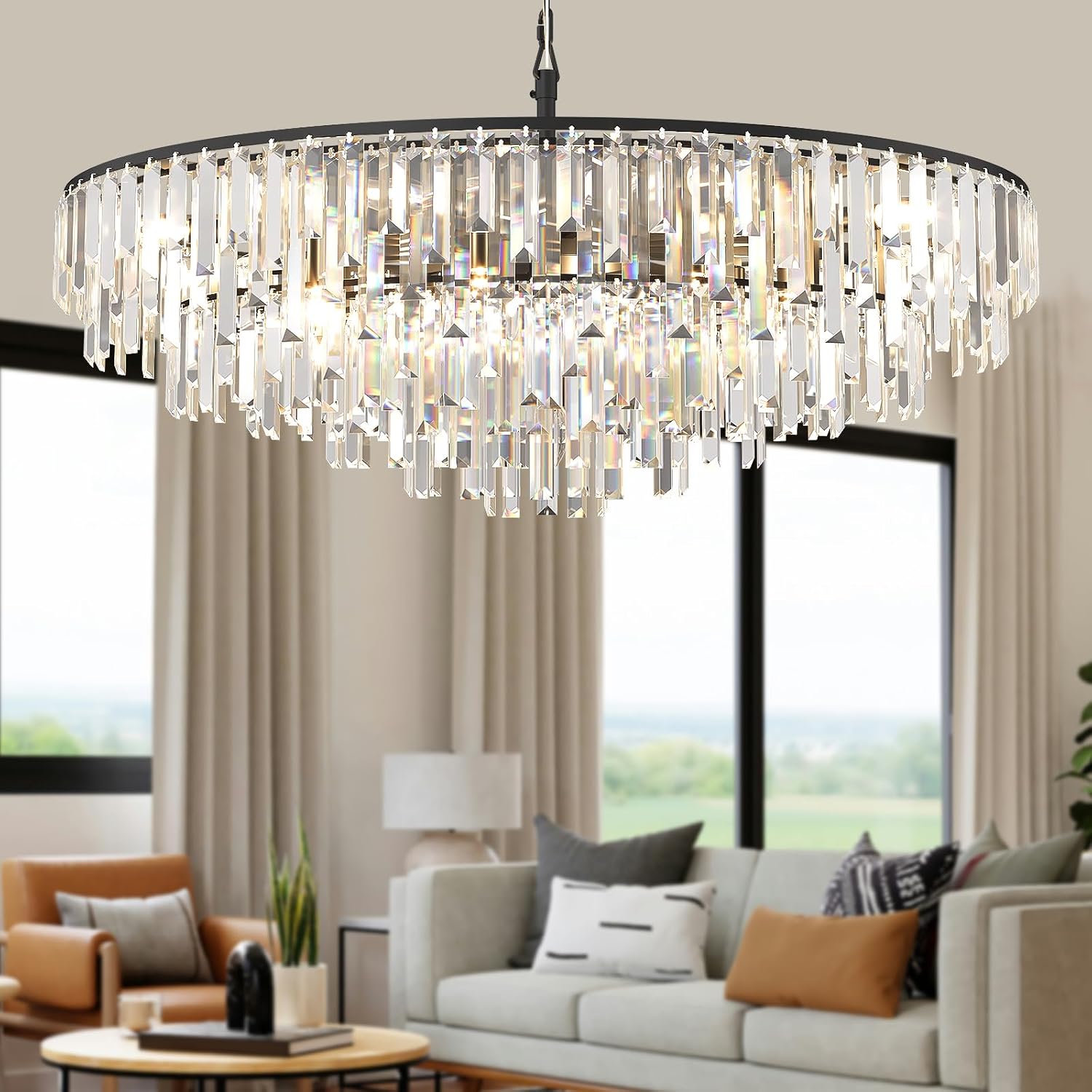 Luxury Crystal Gold Chandelier Lighting Modern Contemporary Large Pendant Ceiling Lamp