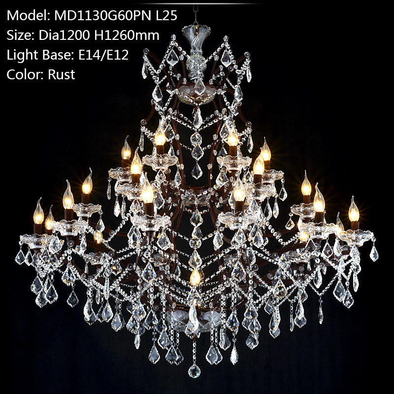 Meerosee Modern Crystal Chandelier Light Fixture 25 Lights Chrome Pendant Lamp