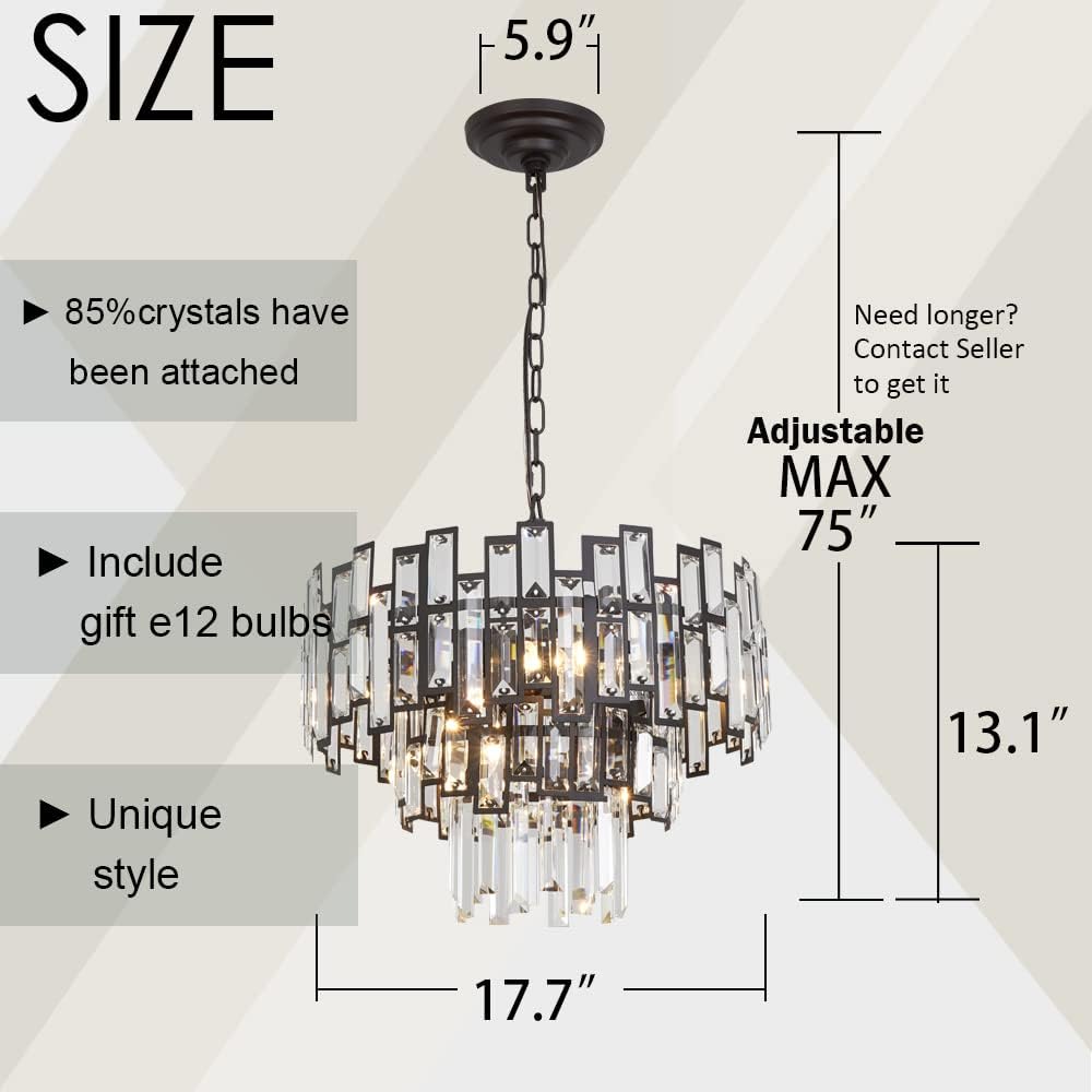 Chandeliers for Entryway Foyer Large Pendant for High Ceilings Wide Black Bronze