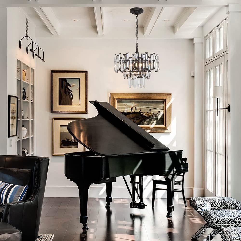 Chandeliers for Entryway Foyer Large Pendant for High Ceilings Wide Black Bronze