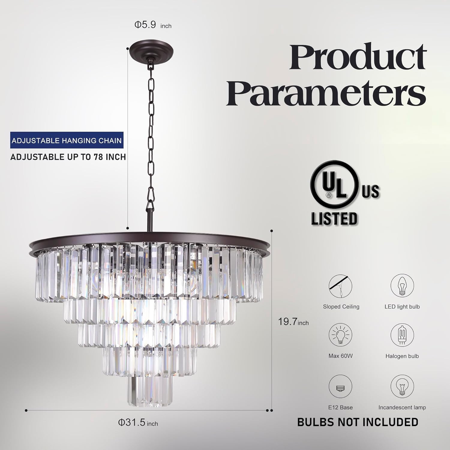 Bronze Modern Contemporary Crystal Chandeliers Lights Pendant Ceiling Lamp