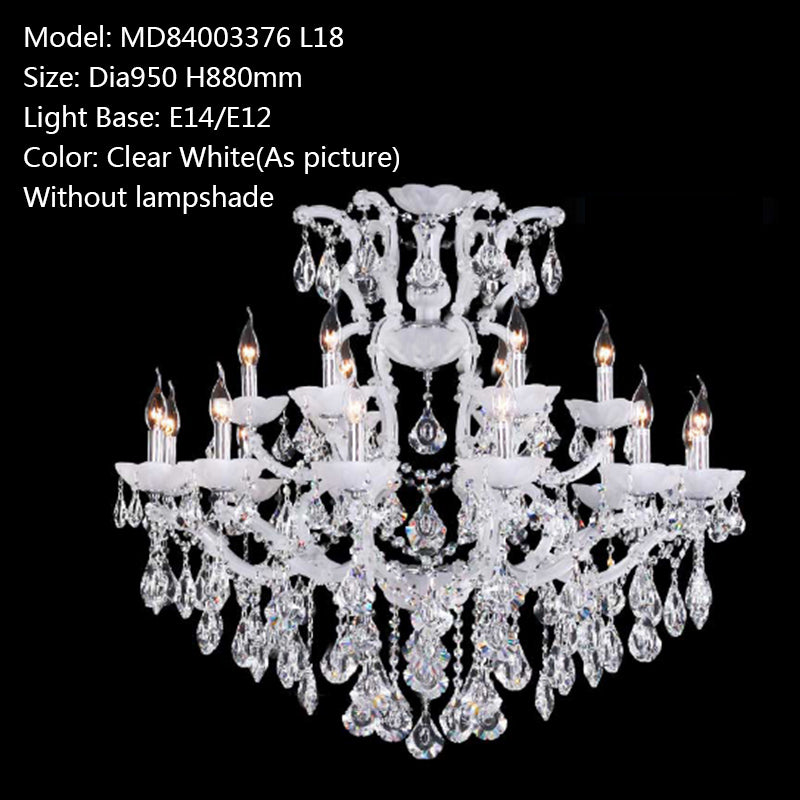 Meerosee Classical Chandelier Light Fixture Big Crystal Maria Theresa Pendant Lamp