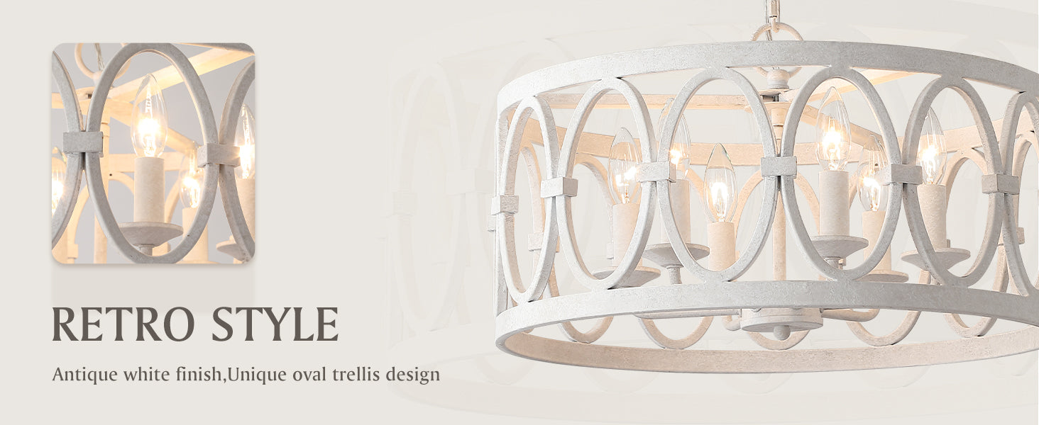 Modern Farmhouse Antique Chandelier Light for Dining Room Kitchen W19.7