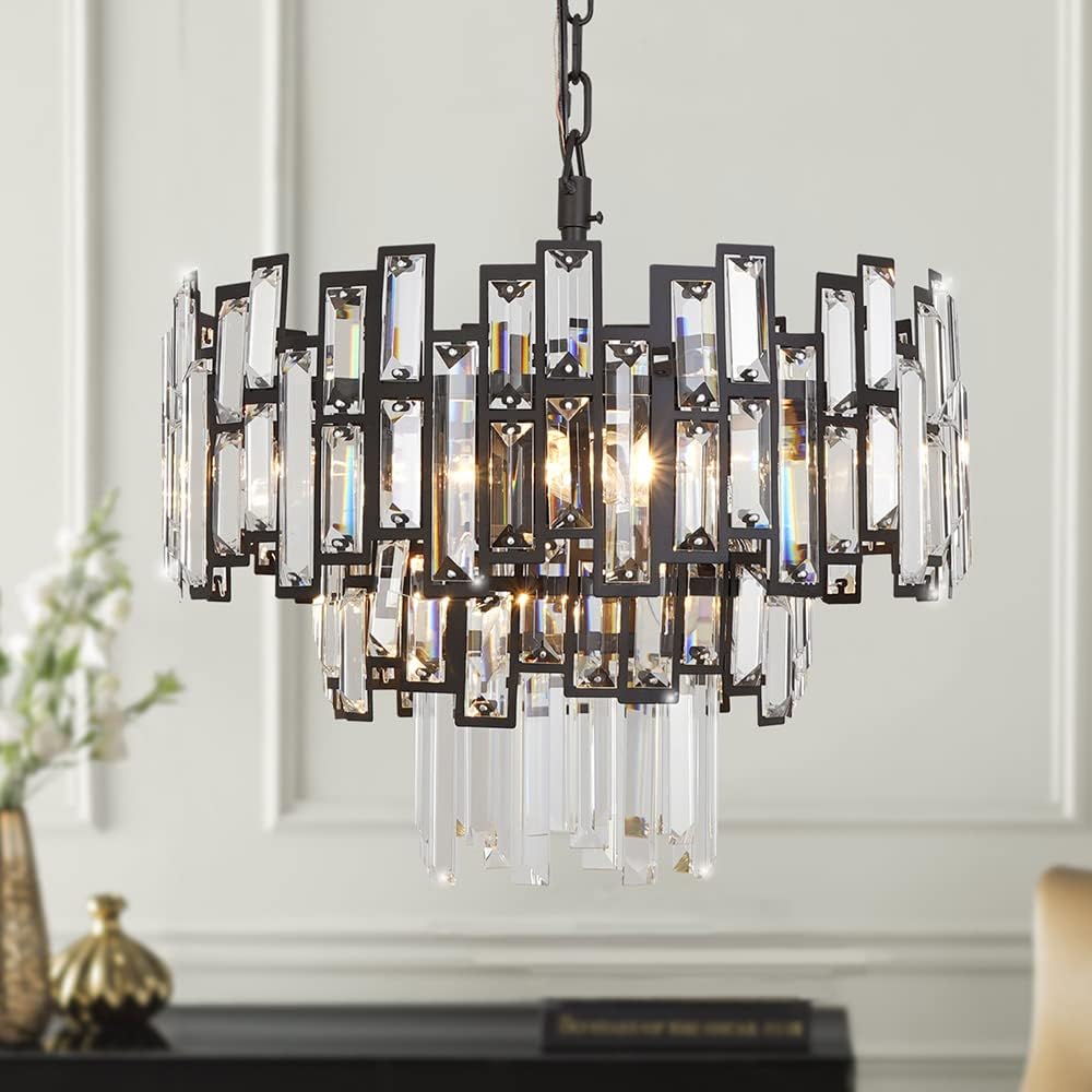 Chandeliers for Entryway Foyer Large Pendant for High Ceilings Wide Black Bronze