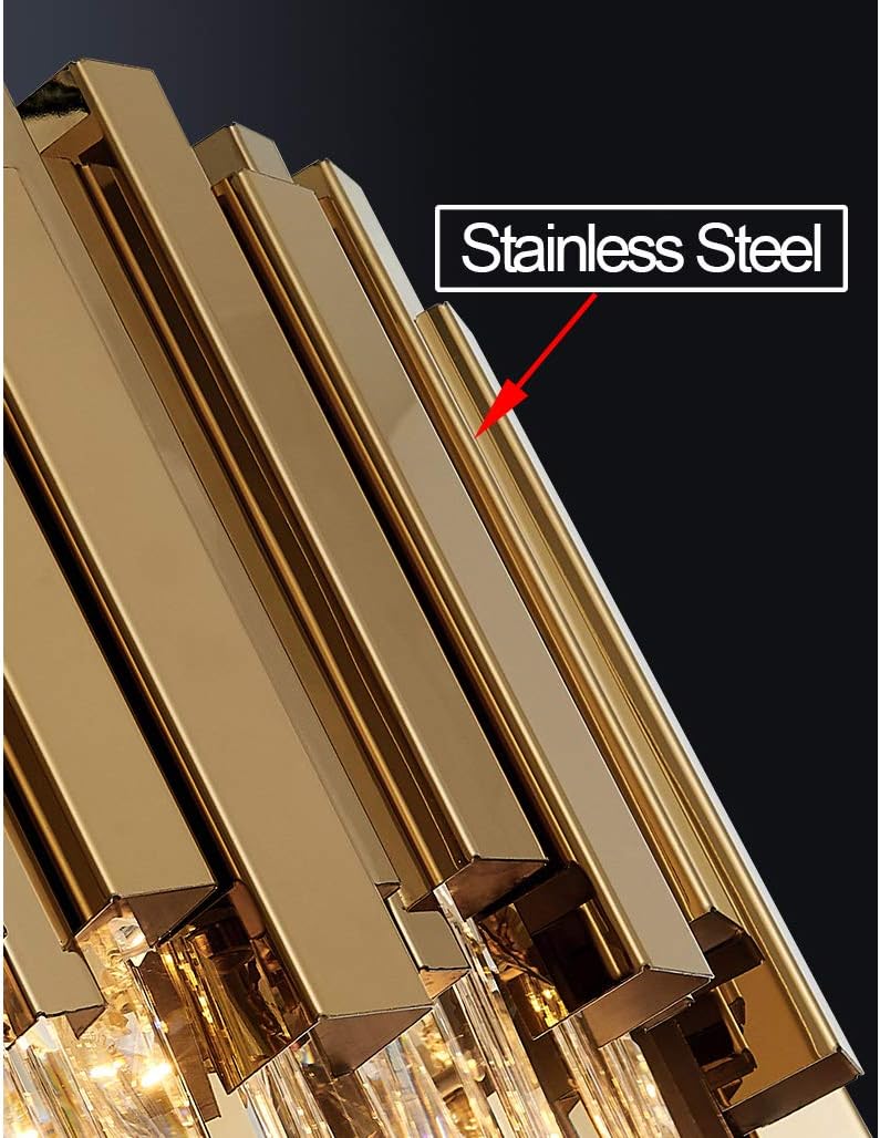 Gold/Chrome Chandelier Lighting Luxury Pendant Ceiling Light Dimmable 12-Lights