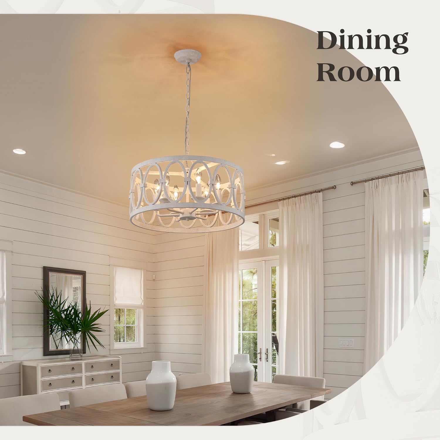 Modern Farmhouse Antique Chandelier Light for Dining Room Kitchen W19.7