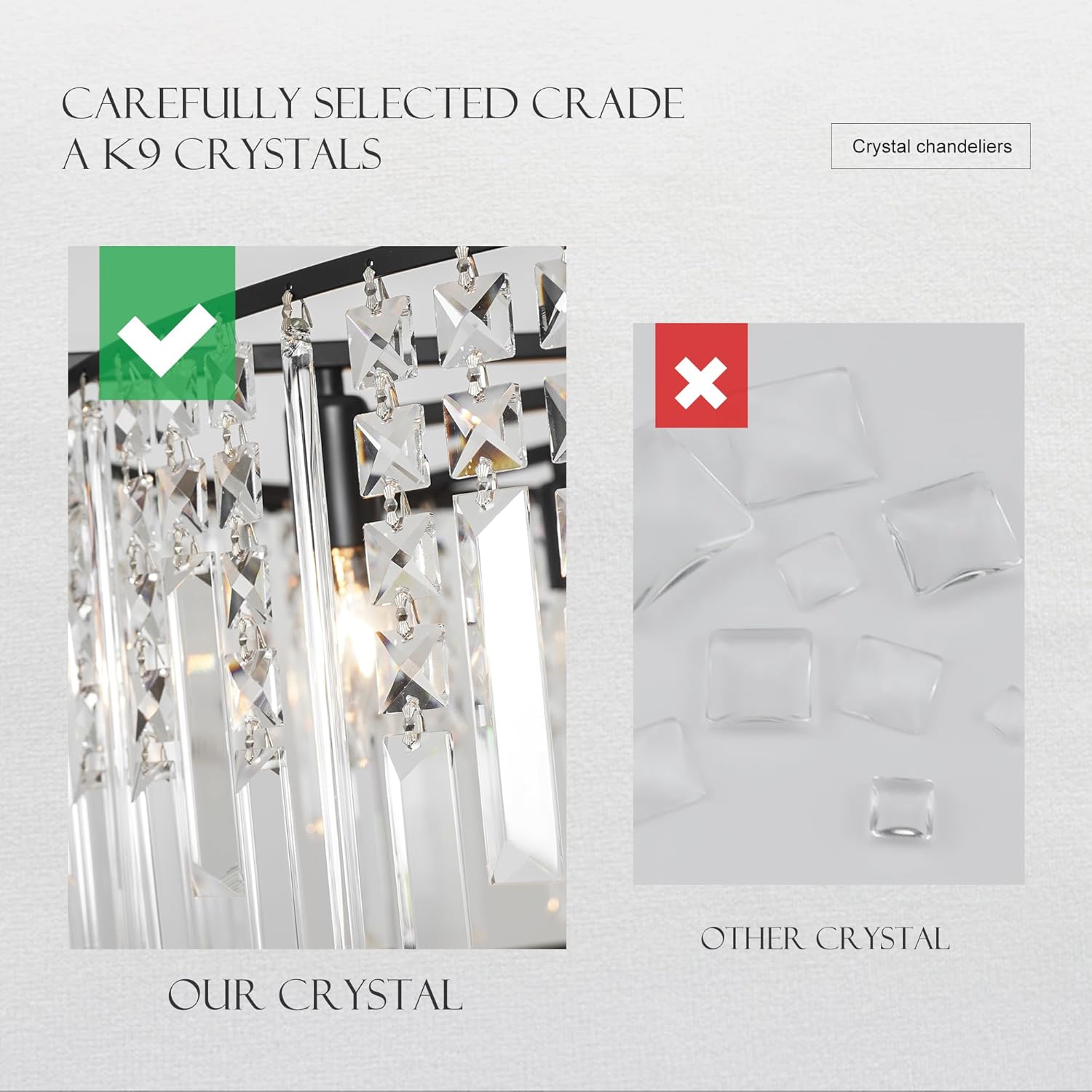 Modern Black Pendant Lamp Luxury Round K9 Crystal E12 Chandelier Light for Hallway Foyer