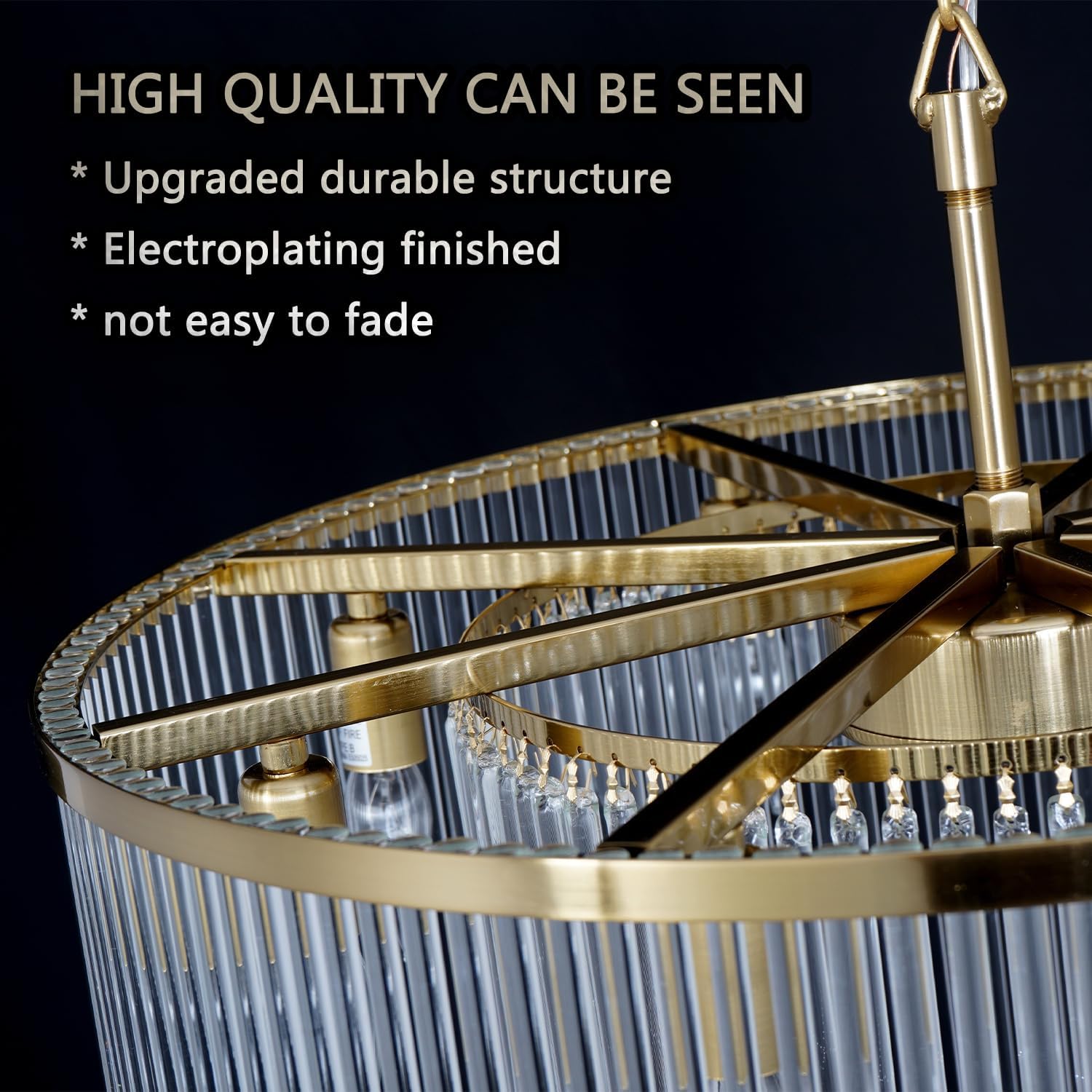 Contemporary Black Chandeliers Light Round Crystal Pendan Lamp for Foyer Entryway Dining Room