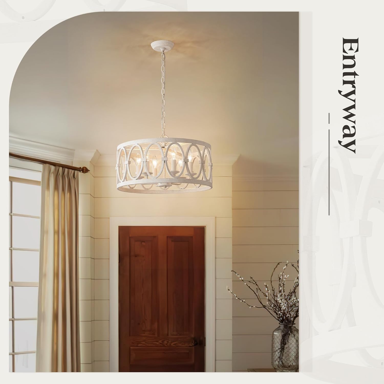 Modern Farmhouse Antique Chandelier Light for Dining Room Kitchen W19.7