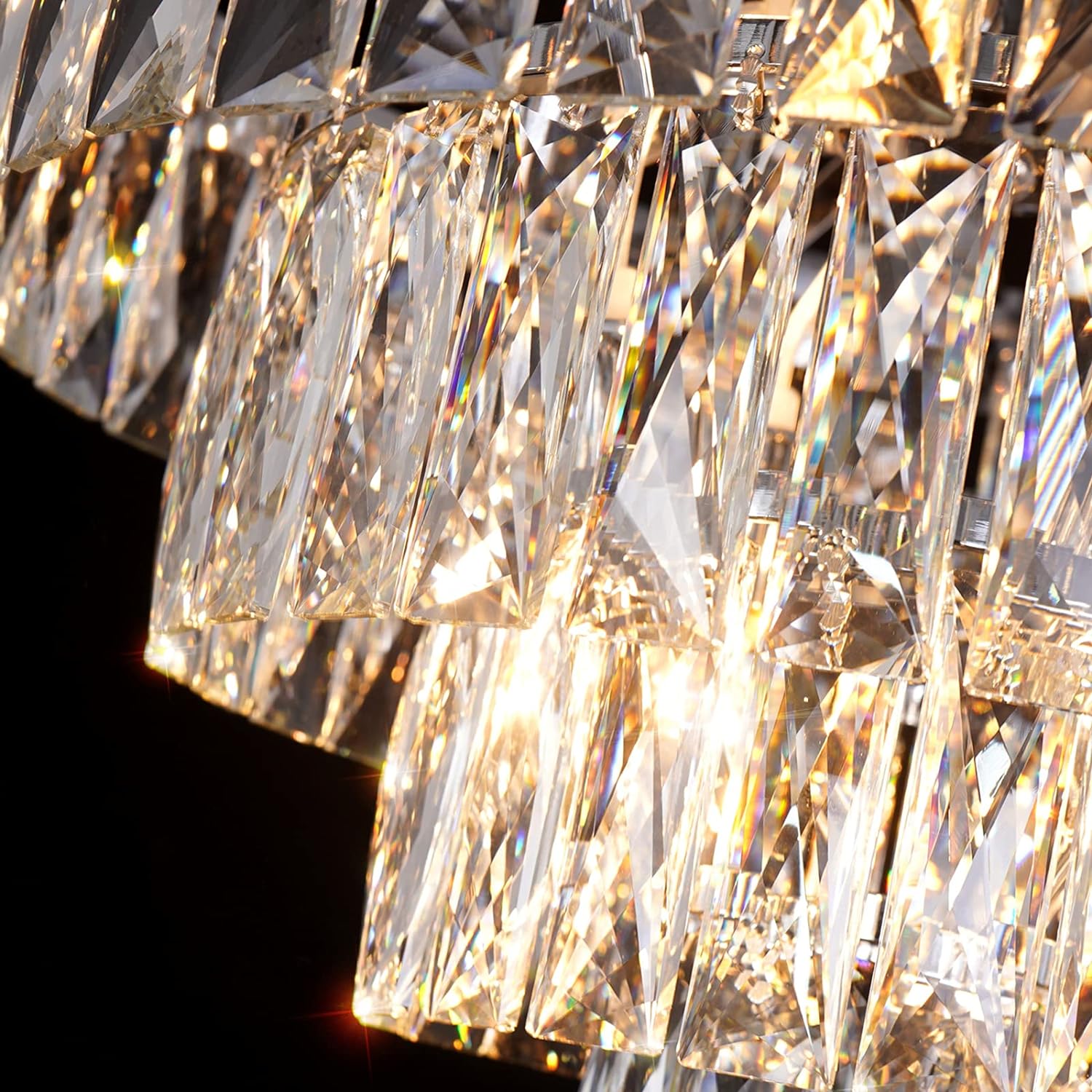 Black Modern Chandeliers Lighting Pendant Ceiling Light Fixture W19.68''/W27.56''