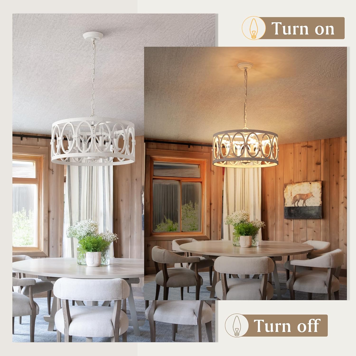 Modern Farmhouse Antique Chandelier Light for Dining Room Kitchen W19.7