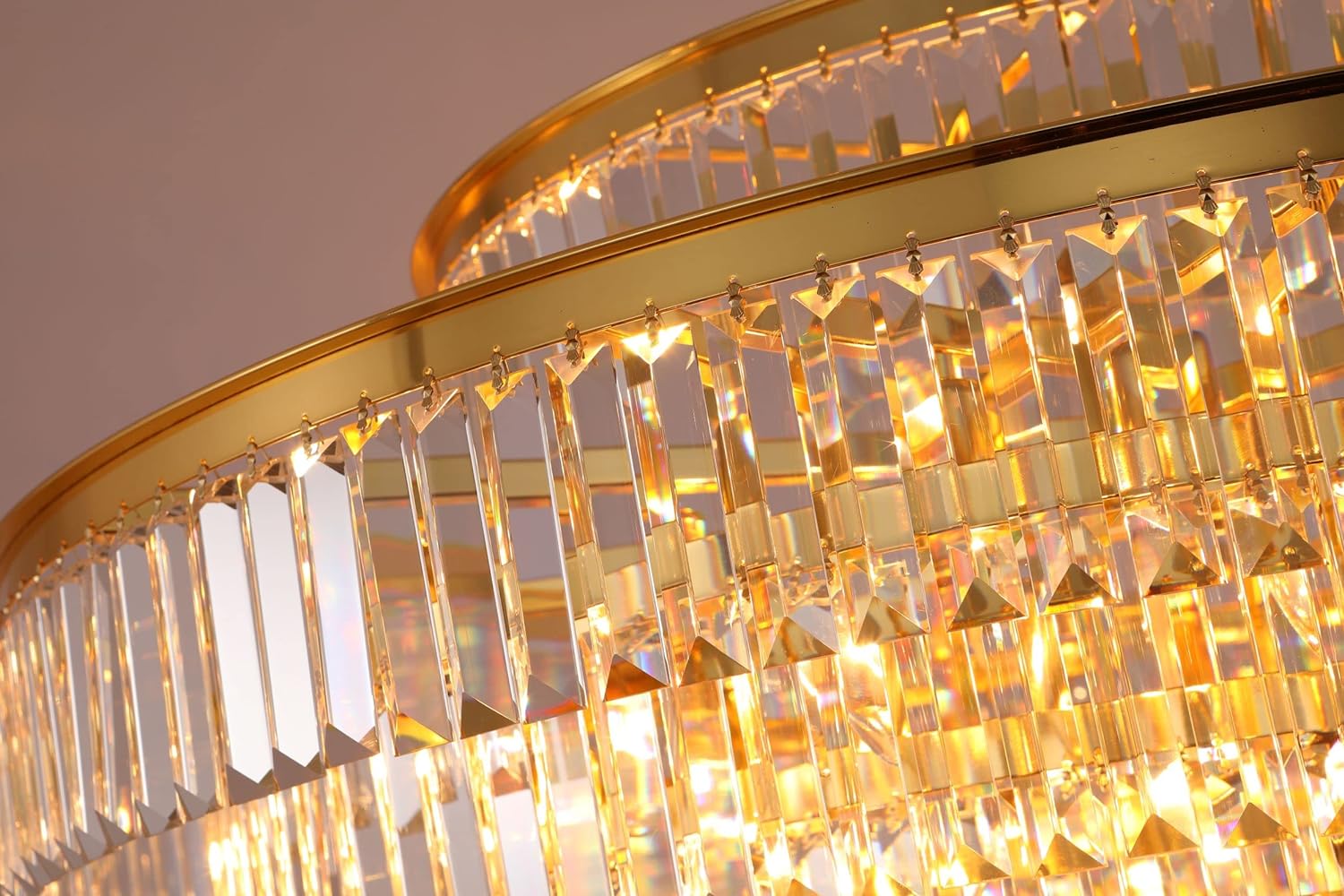 Modern Style Crystal Chandeliers Lights Round Hanging Classic Pendant Ceiling Lamp
