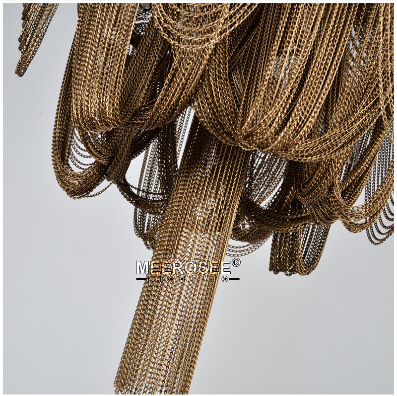 Meerosee French Empire Chandelier Post Modern Gold Chain Aluminum Pendant Light