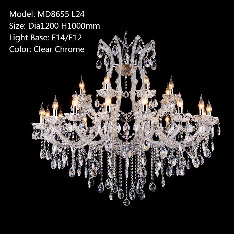Meerosee Modern Blue Maria Theresa Crystal Chandelier Light D1200mm H1000mm