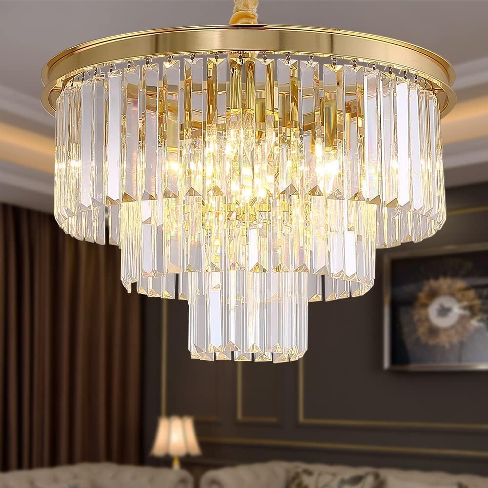 Luxurious Crystal Gold Modern Chandeliers Lights Pendant Ceiling Light