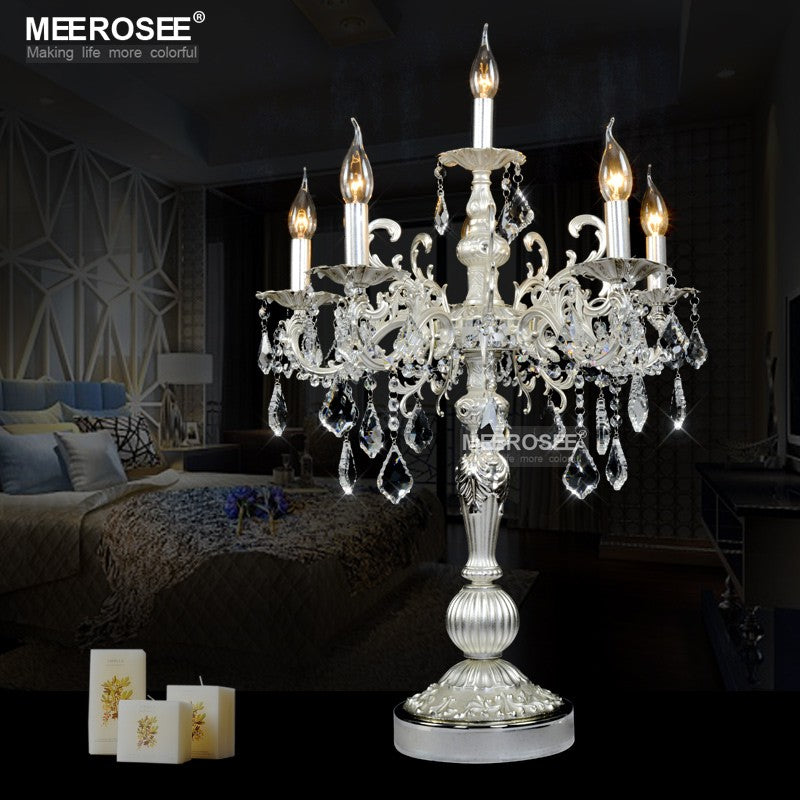 Luxurious Crystal Table Light Modern Desk Light Wedding Candelabra Table Lamp D22''