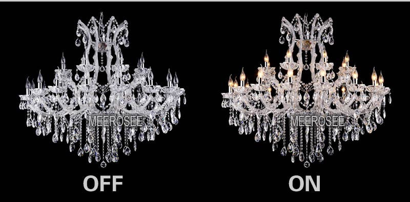 Meerosee Modern Blue Maria Theresa Crystal Chandelier Light D1200mm H1000mm