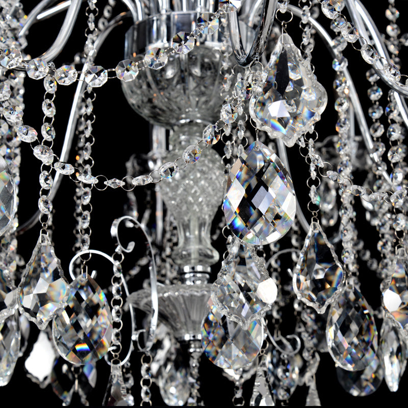Meerosee Modern Chandelier LightStaircase Lighting Clear Crystals Pendant Lamp