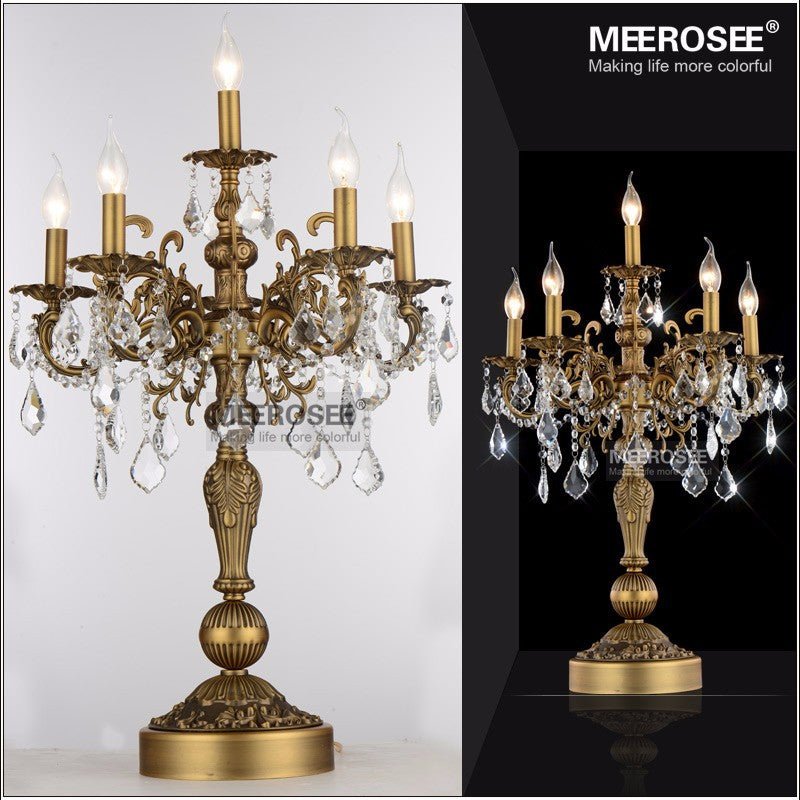 Luxurious Crystal Table Light Modern Desk Light Wedding Candelabra Table Lamp D22''