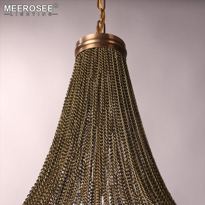 Meerosee Modern Chandelier Light Aluminum Chain Pendant Lamp for Restaurant Hotel