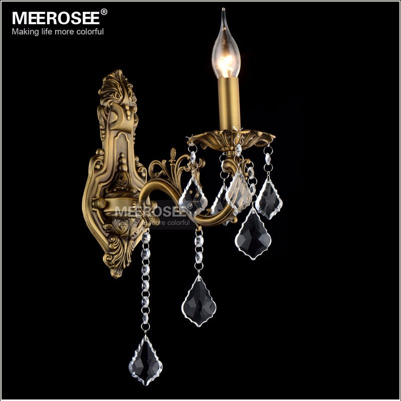 Meerosee Modern Crystal Wall Light Bronze Wall Brackets for bedroom living room