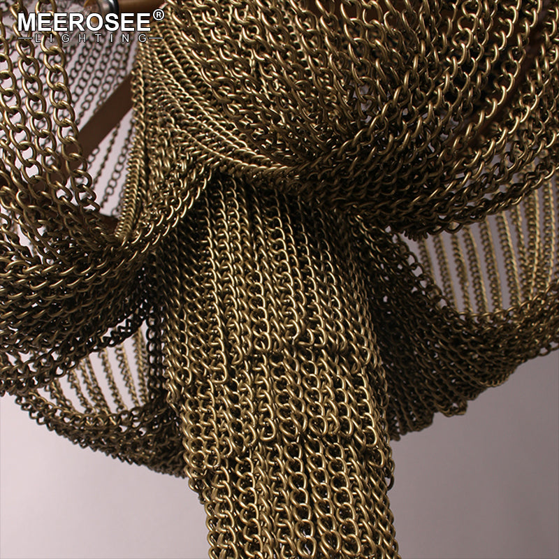 Meerosee Modern Chandelier Light Aluminum Chain Pendant Lamp for Restaurant Hotel