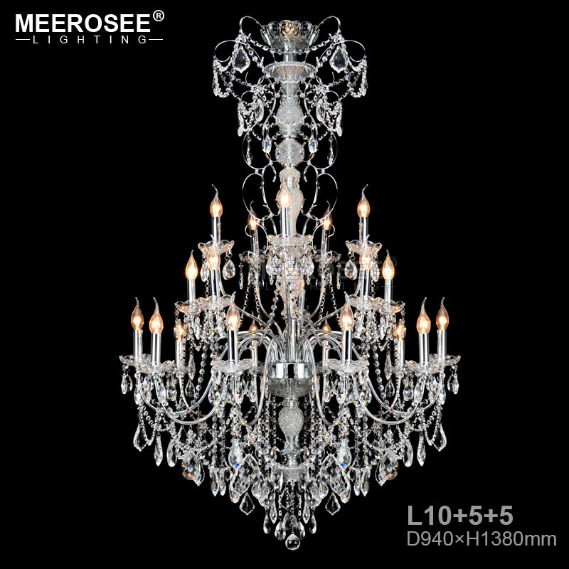 Meerosee Modern Chandelier LightStaircase Lighting Clear Crystals Pendant Lamp