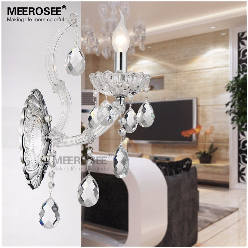 Meerosee Maria Theresa Crystal Wall Sconces Light Modern Indoor Home Lighting