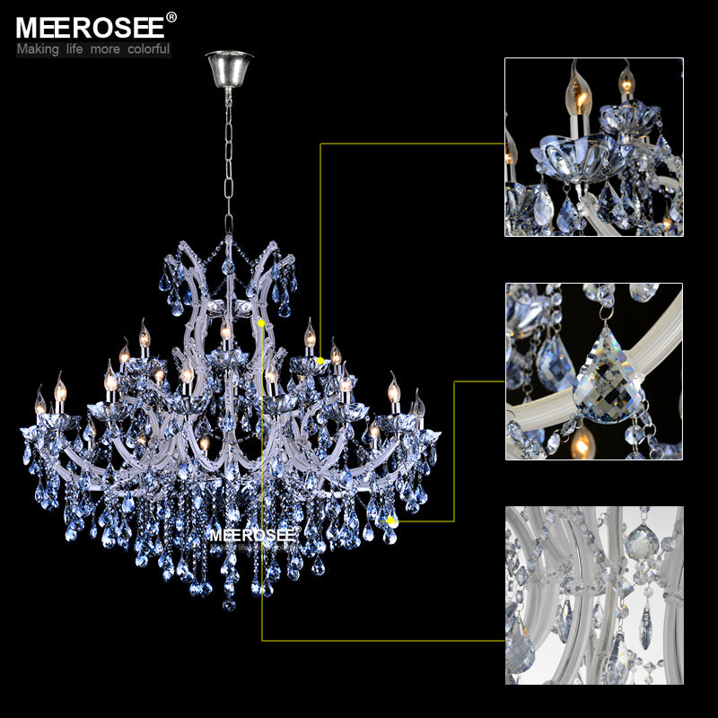 Meerosee Modern Blue Maria Theresa Crystal Chandelier Light D1200mm H1000mm