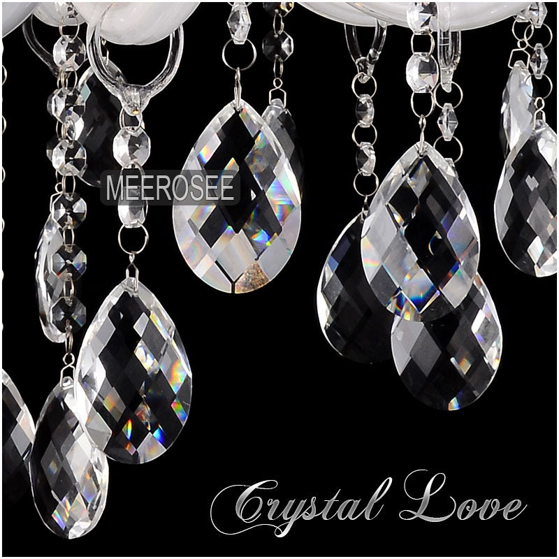 Meerosee Modern Chandeliers Indoor Lighting White Elegant Glass Pendant Lamps