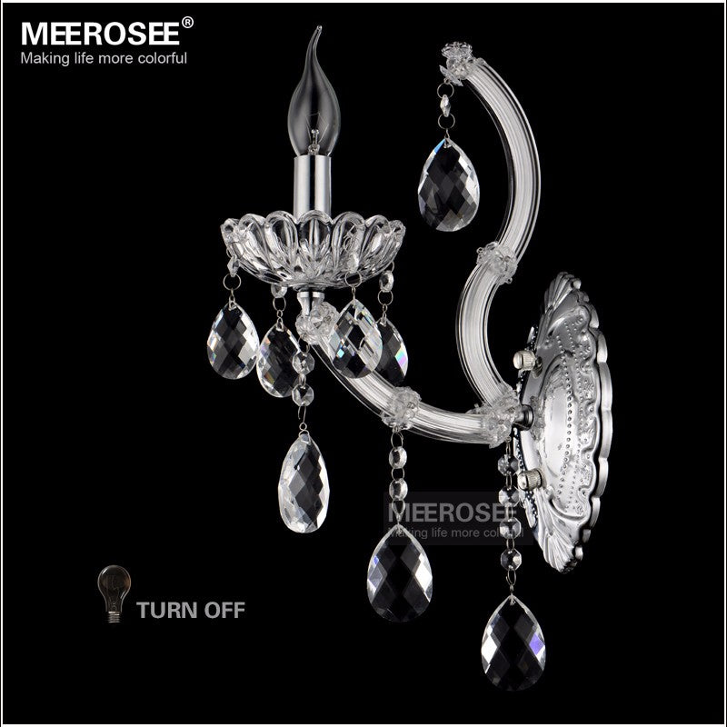 Meerosee Maria Theresa Crystal Wall Sconces Light Modern Indoor Home Lighting