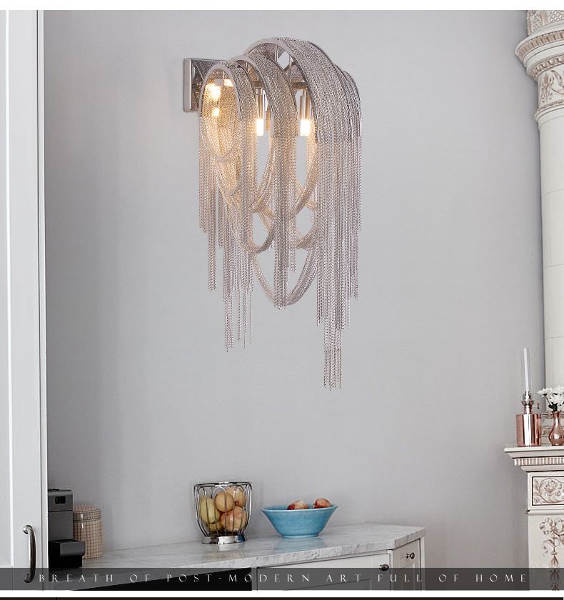 Meerosee Italia Tassel Wall Lighting Aluminium Chain Gold Wall Lamp MD83101