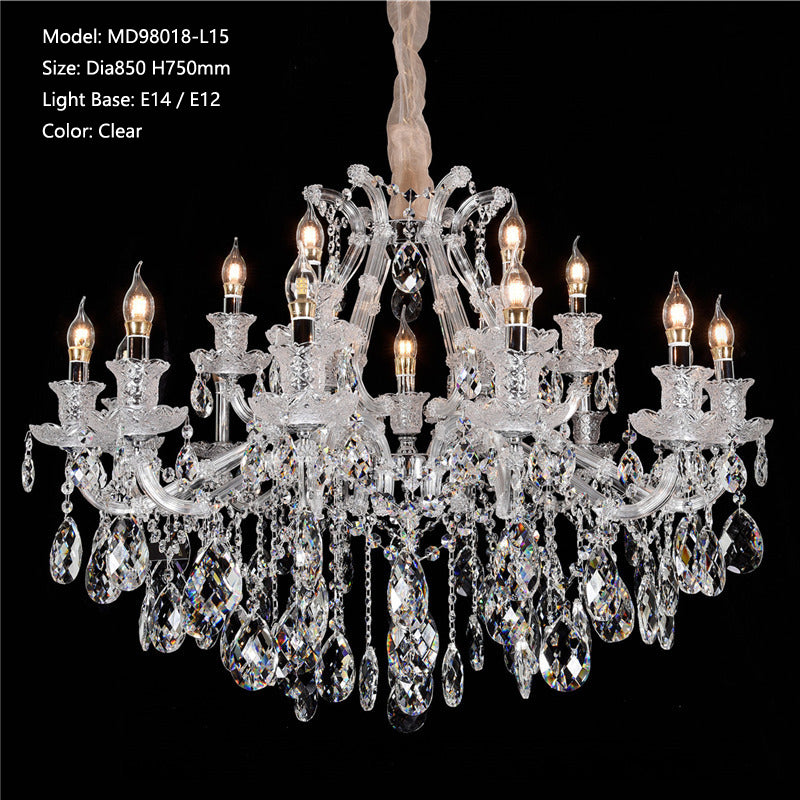 MEEROSEE Crystal Chandelier Light Luxury k9 Maria Theresa Pendant Lamp Fixture