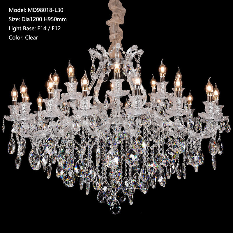 MEEROSEE Crystal Chandelier Light Luxury k9 Maria Theresa Pendant Lamp Fixture