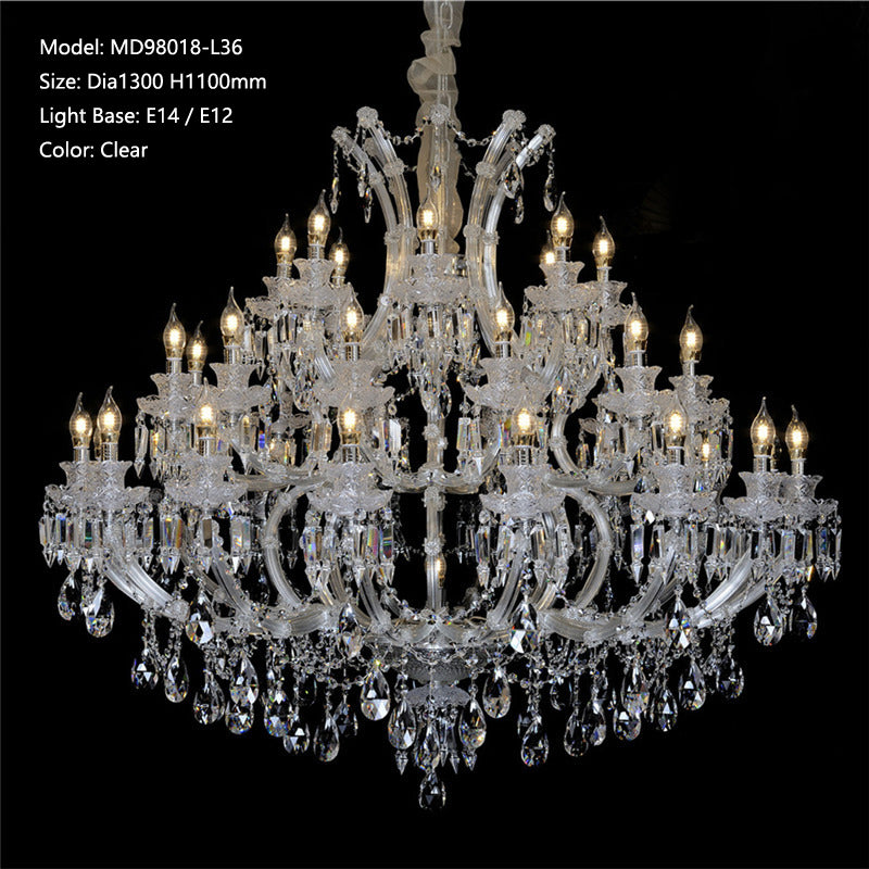 MEEROSEE Crystal Chandelier Light Luxury k9 Maria Theresa Pendant Lamp Fixture