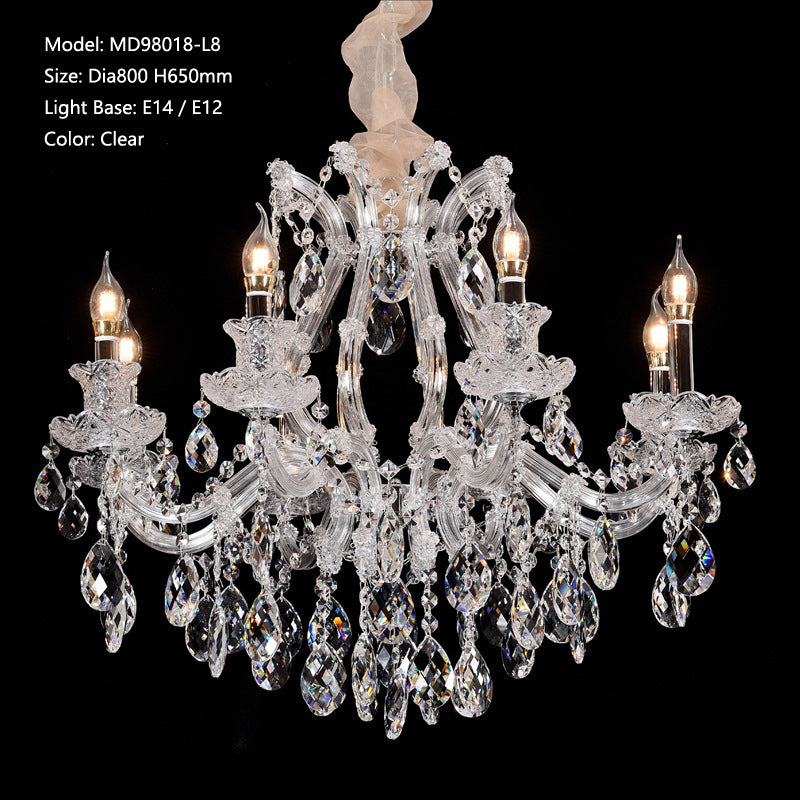 MEEROSEE Crystal Chandelier Light Luxury k9 Maria Theresa Pendant Lamp Fixture