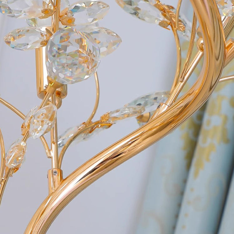 Modern Luxury Crystal Floor Lamp Ceramic-White Living Room Bedroom Standing Light FL98053