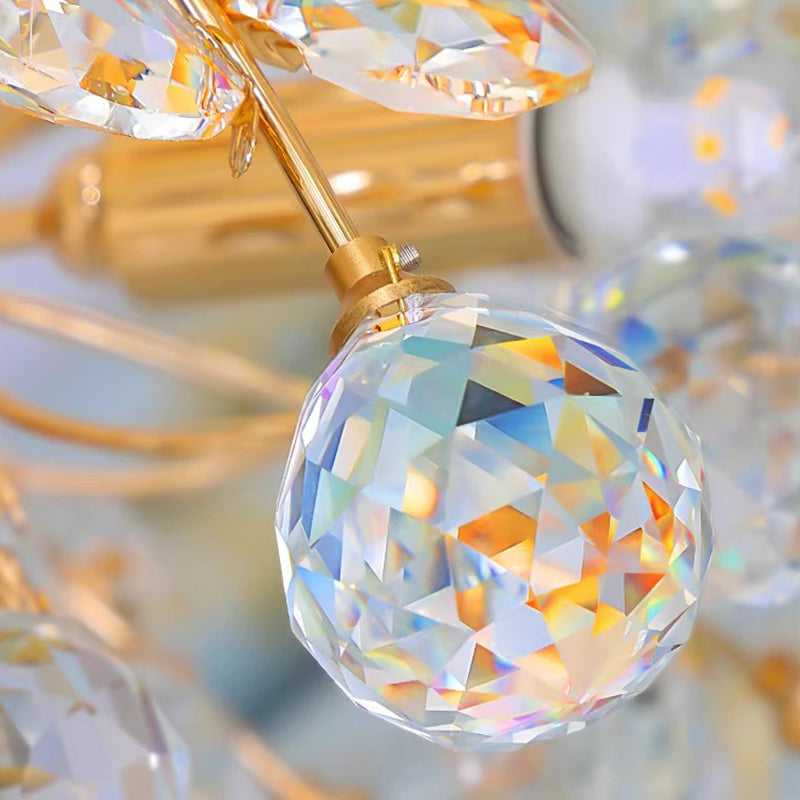 Modern Luxury Crystal Floor Lamp Ceramic-White Living Room Bedroom Standing Light FL98053