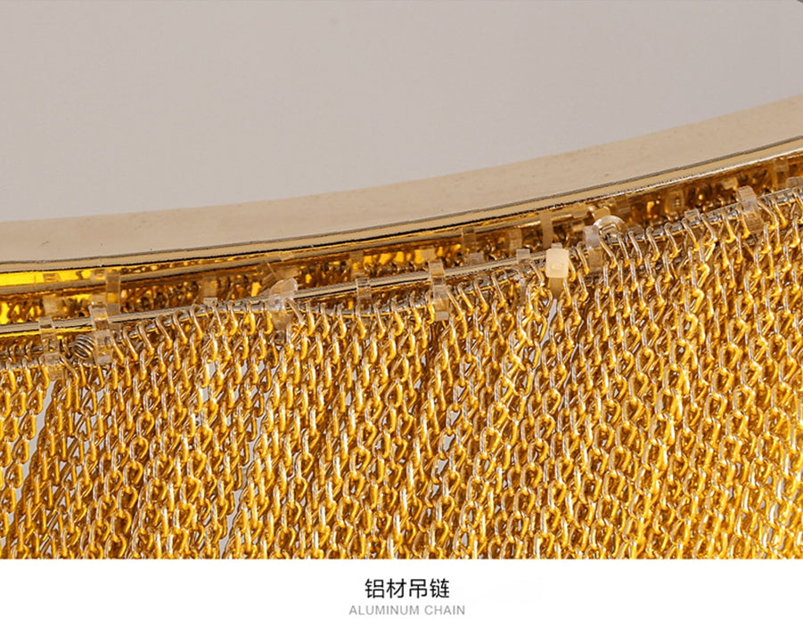 Modern Aluminium Chain Chandelier Home Lighting Luxury Italy Tassel Pendant Lamp