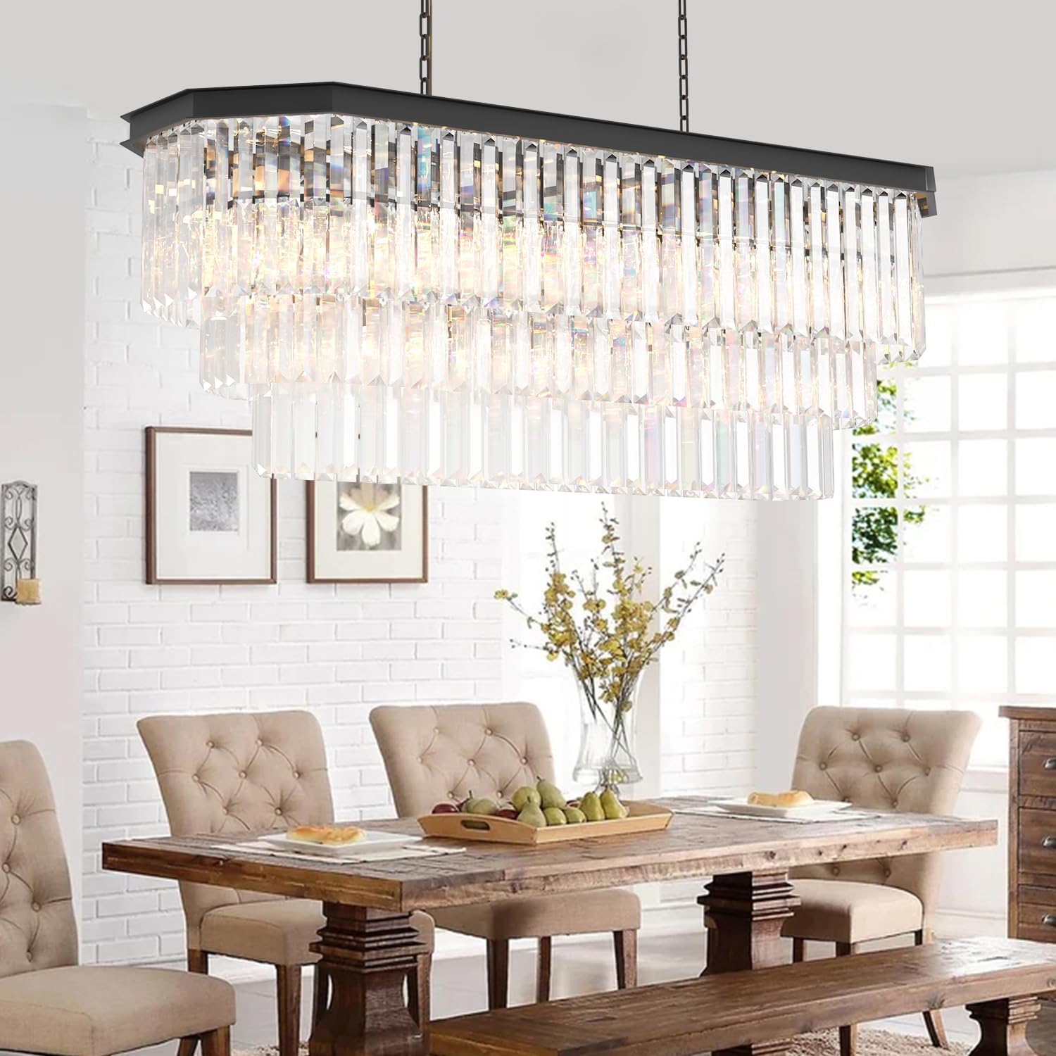 Modern Luxury Chandeliers Light 3 Tiers Crystal Gold/Chrome Pendant Lamp for Hallway Bedroom