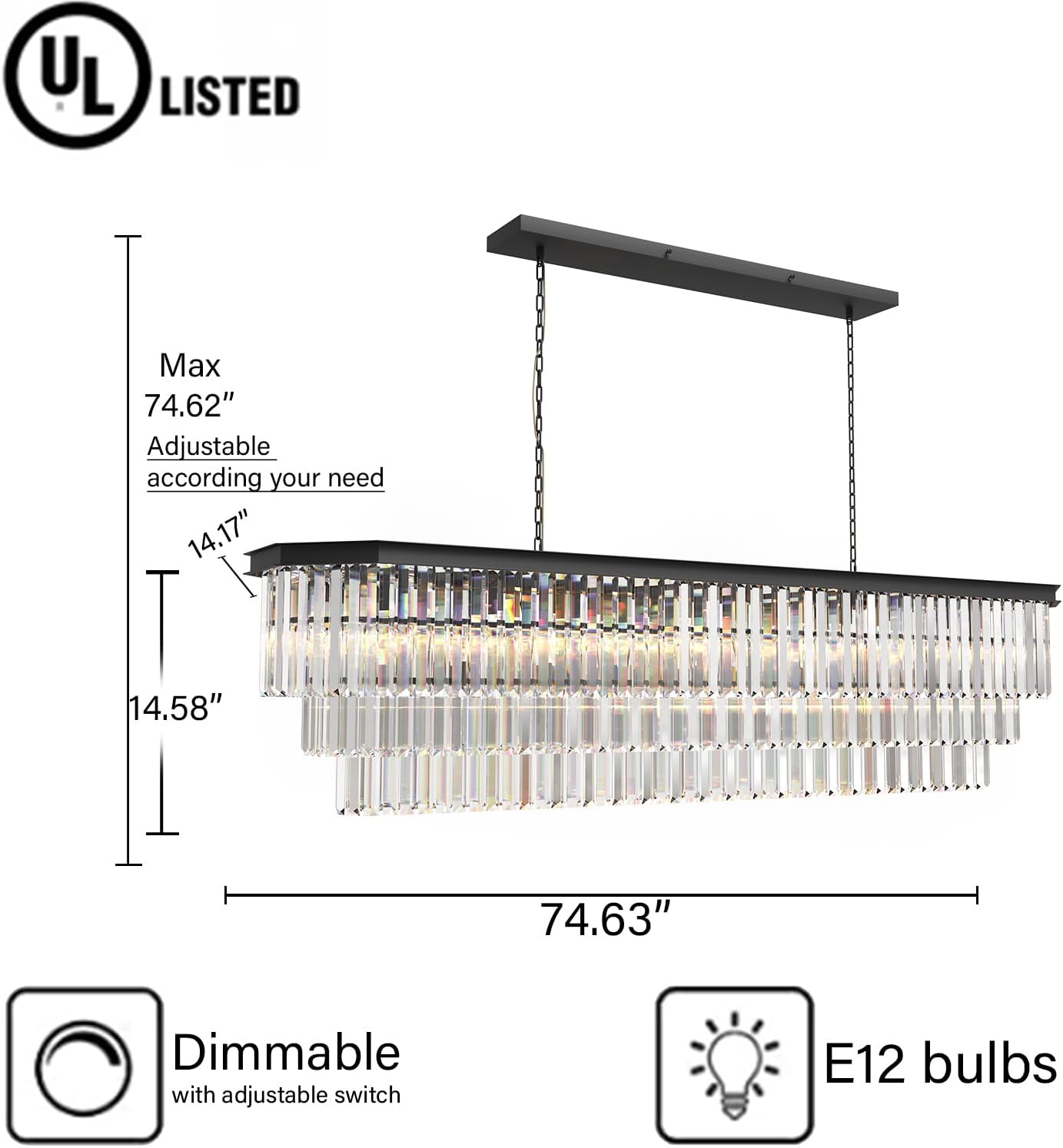 Modern Luxury Chandeliers Light 3 Tiers Crystal Gold/Chrome Pendant Lamp for Hallway Bedroom