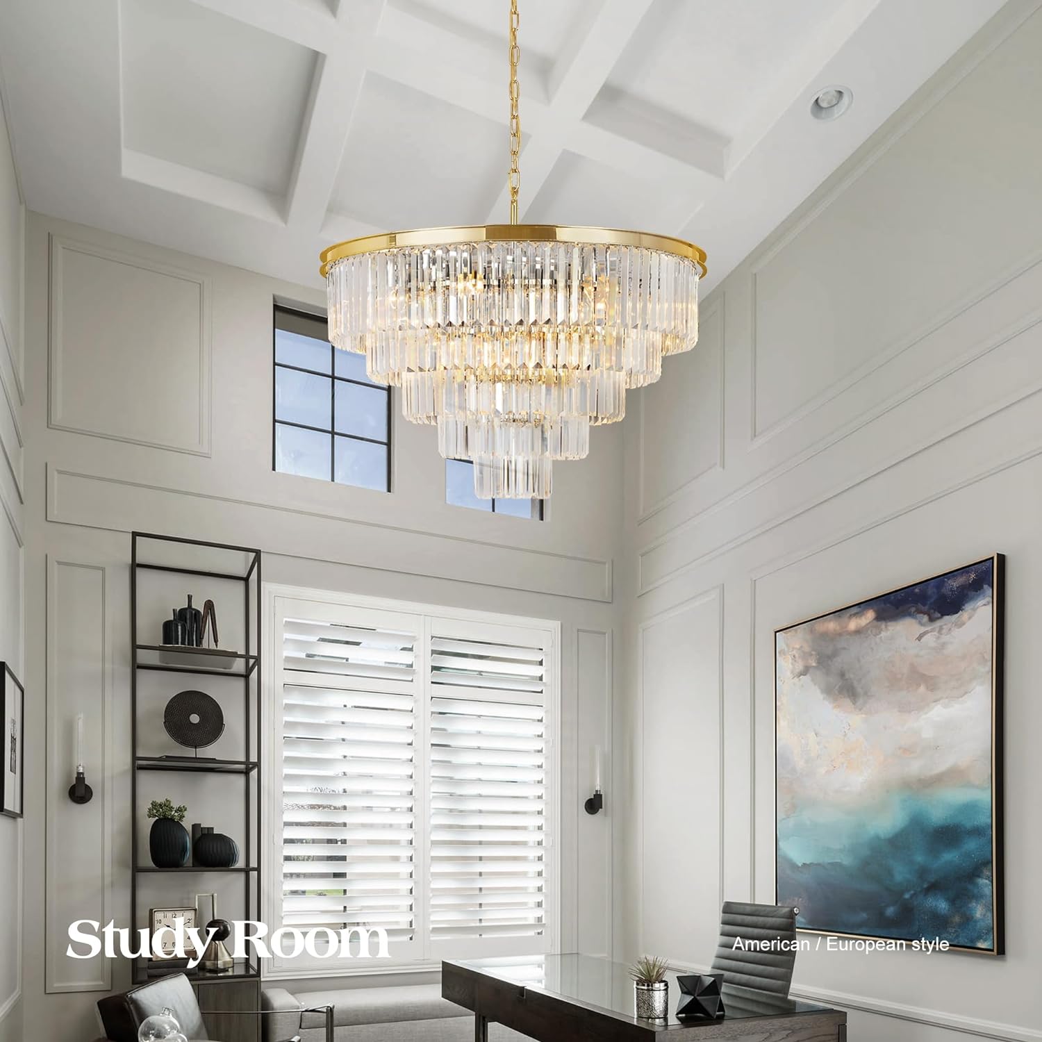 Luxurious Crystal Gold Modern Chandeliers Lights Pendant Ceiling Light