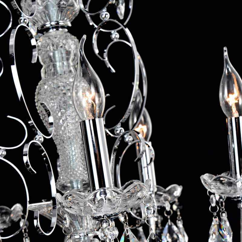 Meerosee Modern Chandelier LightStaircase Lighting Clear Crystals Pendant Lamp