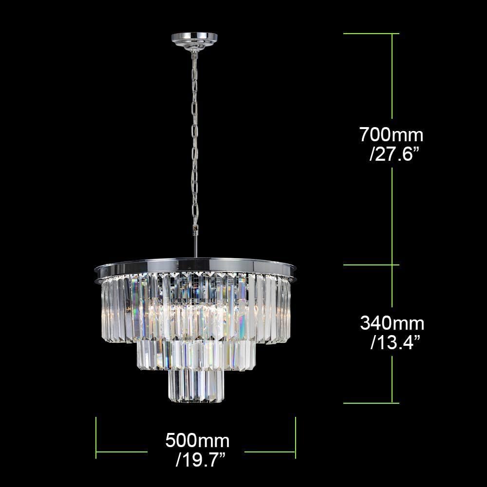 Luxury Crystal Chrome Chandelier Lighting Pendant Ceiling Lamp Light 3/4/5/7-Tier