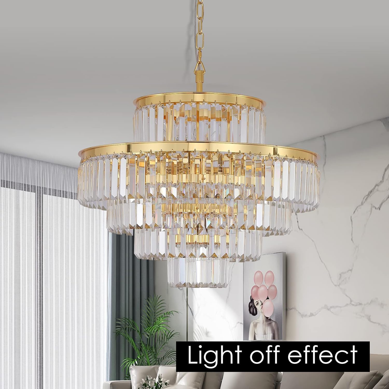 Modern Style Crystal Chandeliers Lights Round Hanging Classic Pendant Ceiling Lamp