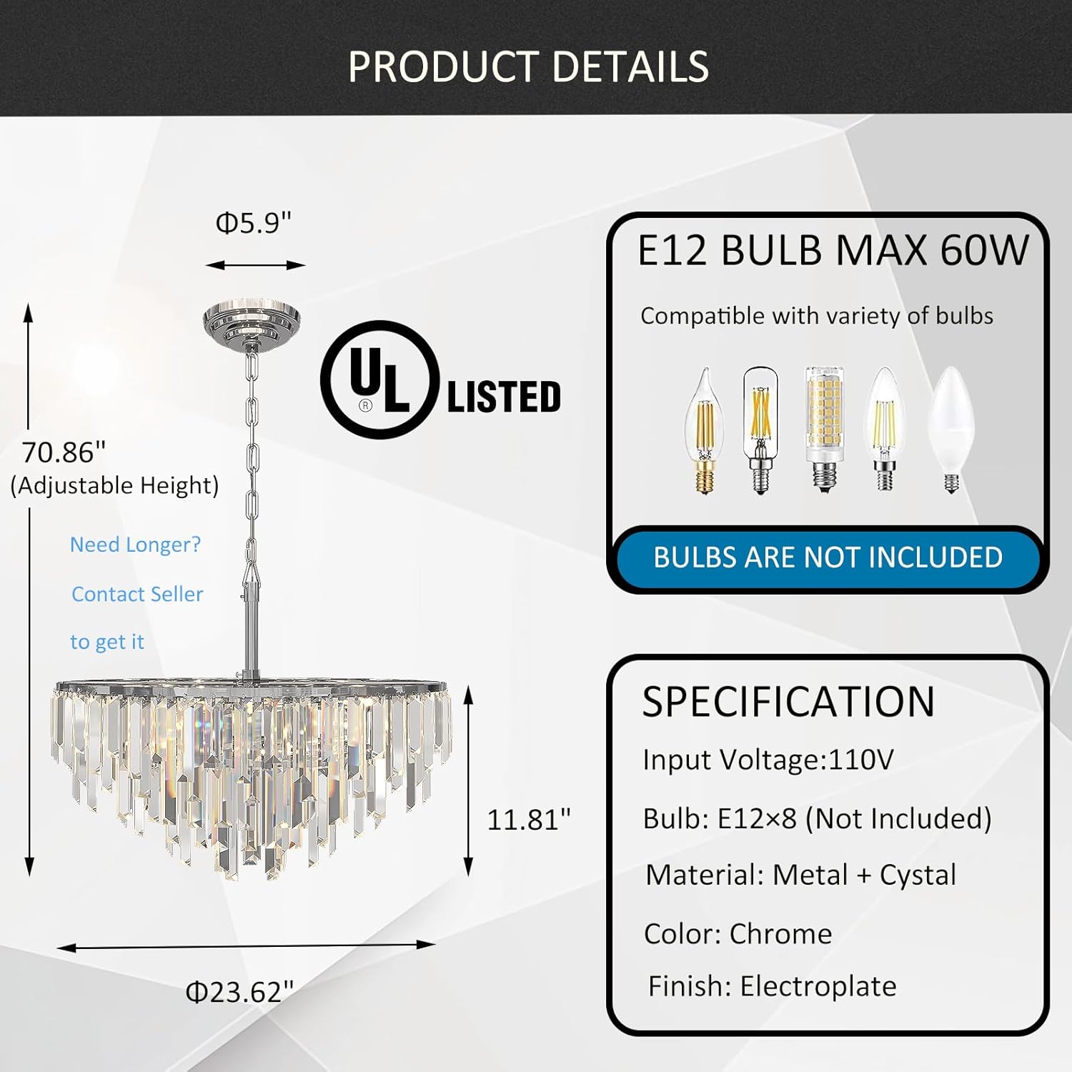 Luxury Crystal Gold Chandelier Lighting Modern Contemporary Large Pendant Ceiling Lamp