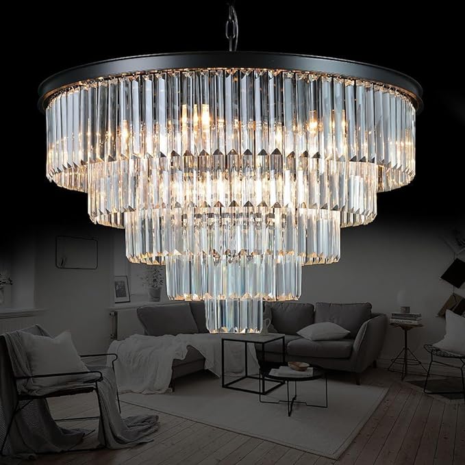 Meerosee Luxury Pendant lamp Modern Crystal Chandeliers Lighting for Living Room Hotel