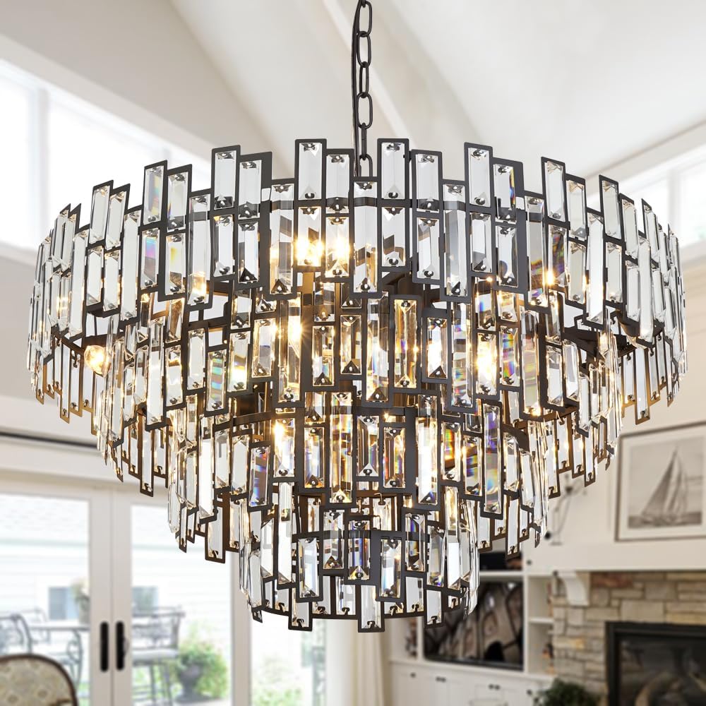 Chandeliers for Entryway Foyer Large Pendant for High Ceilings Wide Black Bronze