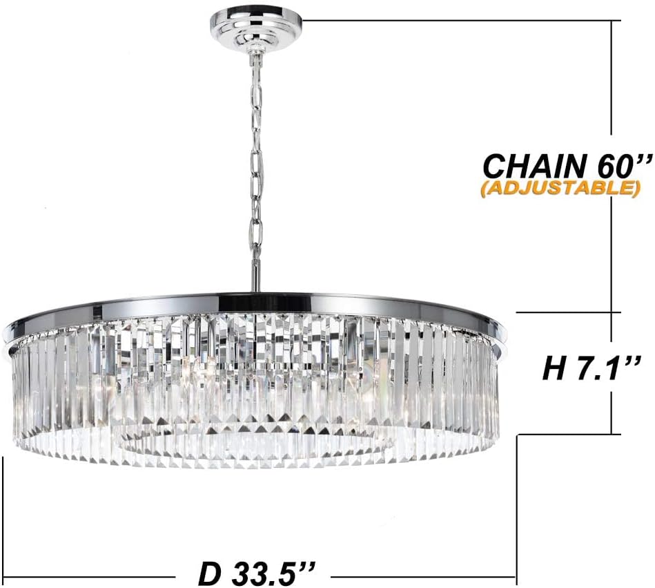 Crystal Chandeliers Modern Contemporary Ceiling Lights Fixtures D22/D33/D43 Inches