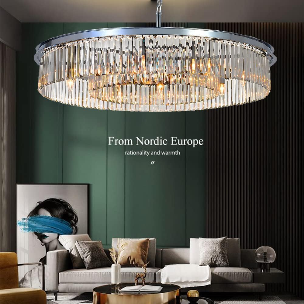 Crystal Chandeliers Modern Contemporary Ceiling Lights Fixtures D22/D33/D43 Inches